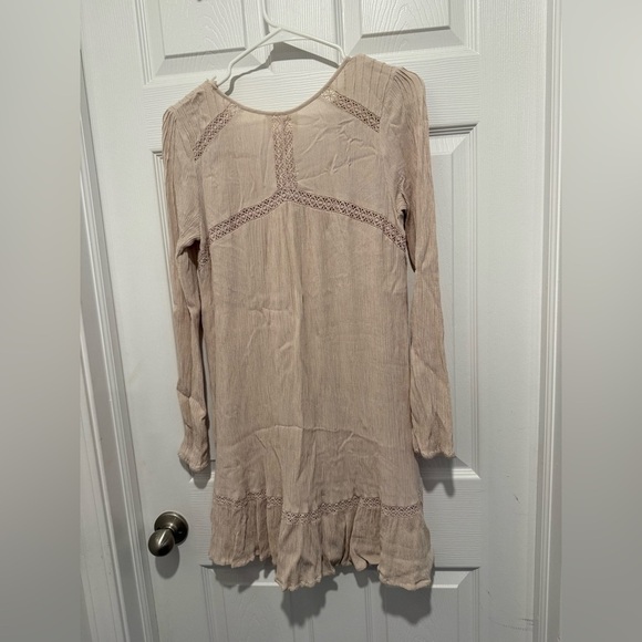 Free People Boho Peasant Cream Crochet Dress Size Small. - Picture 3 of 6
